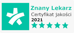 Znany Lekarz 2021 - Certyfikat jakości